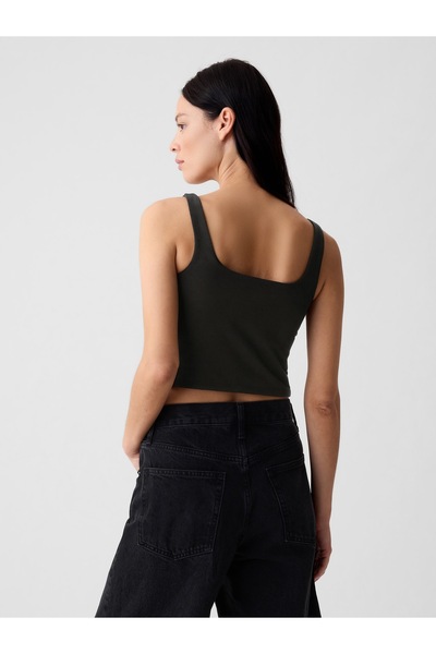 GAP Kadın Siyah Compact Jersey Crop Atlet