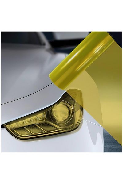 TEAMCAR Headlight Film Auto Stop Fog Signal Film Yellow 30 Cm X 10 Meters