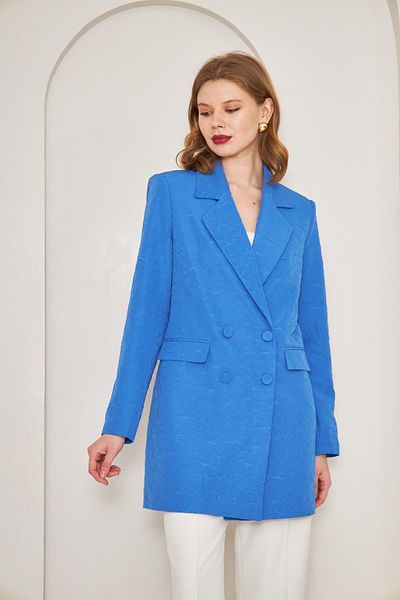 LOVELF Jachetă jacquard dublu albastru