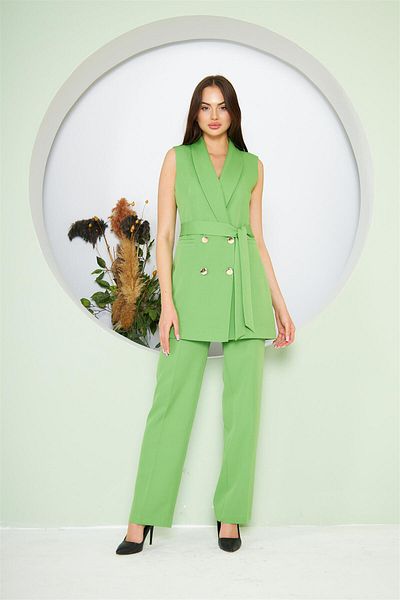 LOVELF Gold Button Belted Vest Set