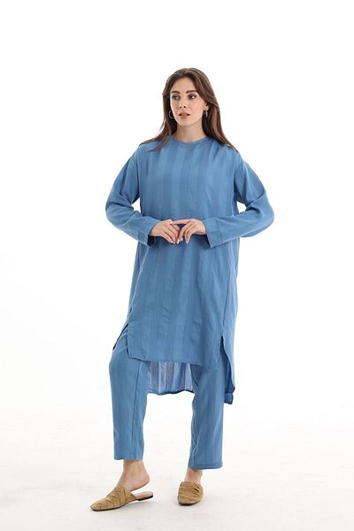 QANU Pantaloni Albastru Loose Fit
