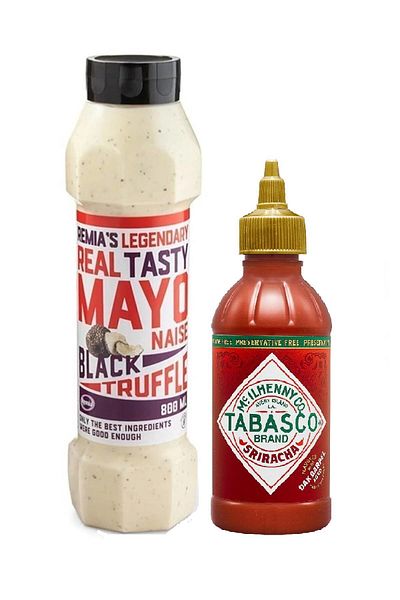 Remia Truffle Mayonnaise 800ml Tabasco Sriracha Hot Pepper Sauce 300 Gr