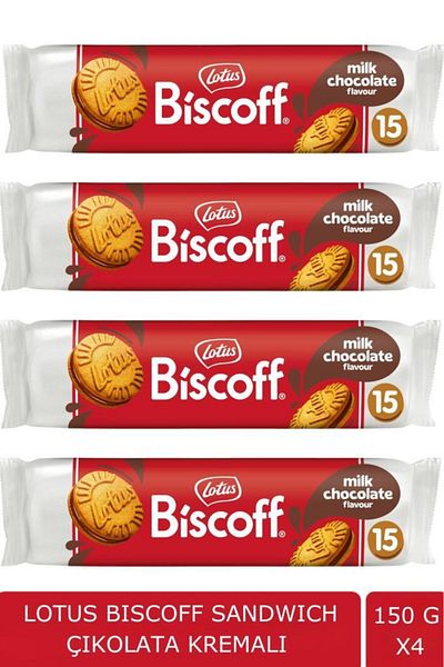 Lotus Biscoff Chocolate Sandwich - 150g Chocolate Cream Biscuit X 4 Pieces
