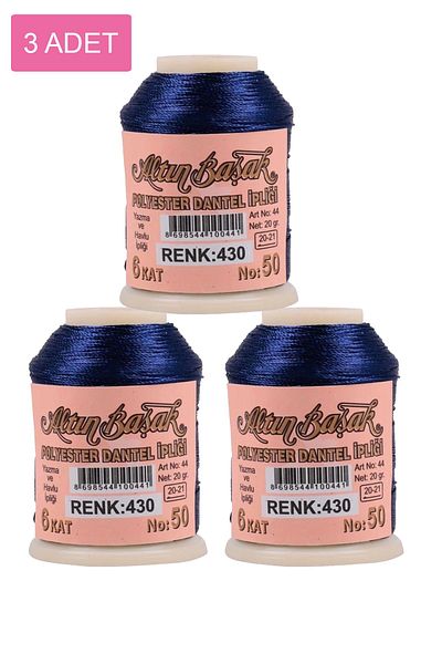 Altınbaşak 3 Pieces of Gold Spike Needle and Lace Thread 20 Gr - Royaleks - No: 430