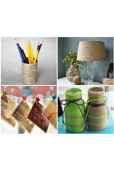 J JÜTBURADA Jütburada Pink Jute Yarn 5 τεμάχια 500 gr Ψάθινο σχοινί Καρφίτσα Σχοινί Φυσικό Σχοινί Σάκος