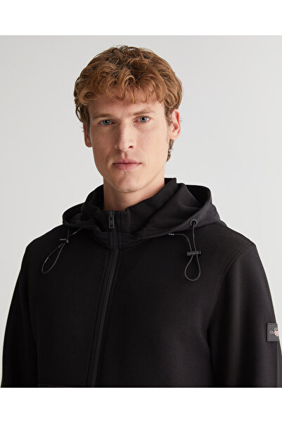 Gant Erkek Siyah Regular Fit Kapüşonlu Sweatshirt