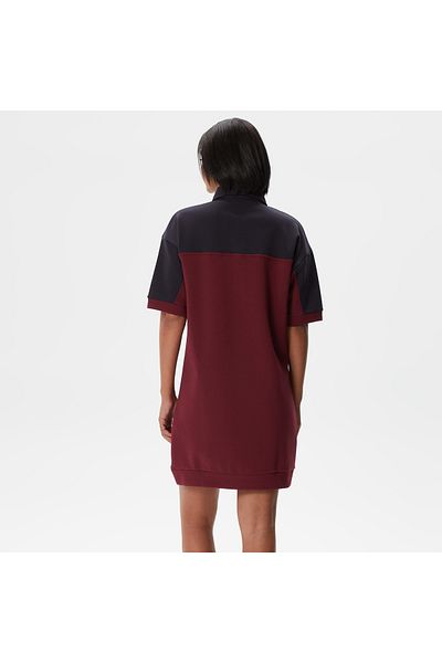 Lacoste Women's Regular Fit Short Sleeve Polo Neck Color Block Burgundy Dress