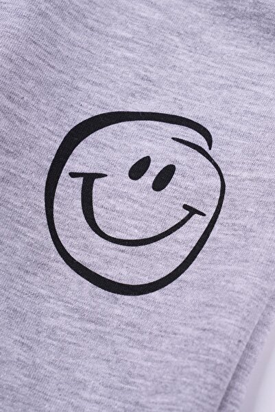 zepkids Gray Color Boy's Tracksuit with Elastic Waist and Single Bottom