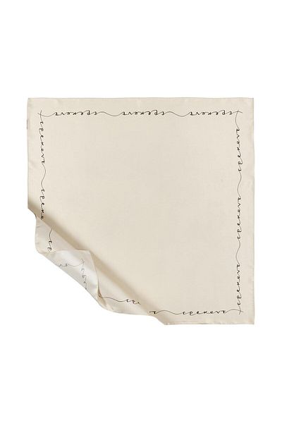 ipekevi İpekevi Twill Silk Φουλάρι - Signature - Μπεζ