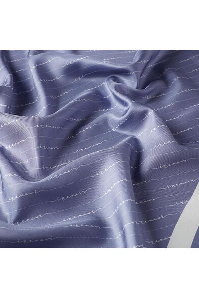 ipekevi Eșarfă din mătase twill - Signature în dungi - Violet