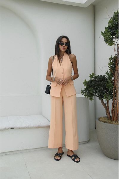 Havoş Hillary Salmon Vest and Trousers Set - Hanging Neck