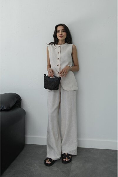 Havoş Nalanda Beige Vest and Trousers Set