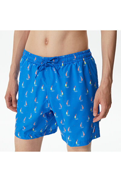 Nautica Erkek Mavi Baskılı Deniz Şortu
