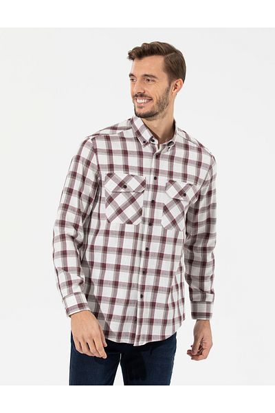 Pierre Cardin Claret Red Comfort Fit μακρυμάνικο πουκάμισο 50261755-vr014