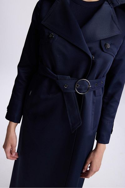 Zühre Καμπαρντίνα Navy Blue Hooded Trench 13533 - Λεπτομέρεια με κουμπιά