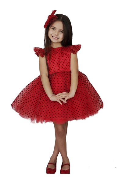 KOKOŞ BEBEK Kokoş Special Flock Printed Dress with Dream Tulle Buckle