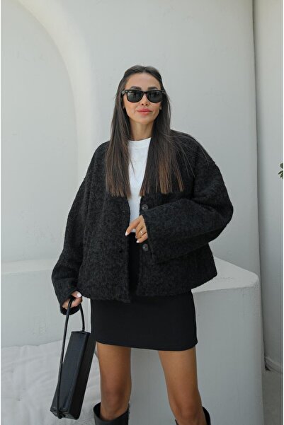 Havoş Stamped Black Melted Jacket