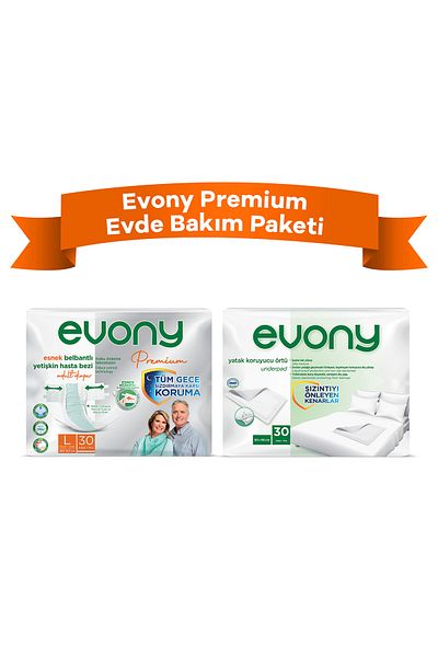 Evony Premium Home Care Package: Premium Large Adult Diapers 30Pcs Patient Cover 30Pcs