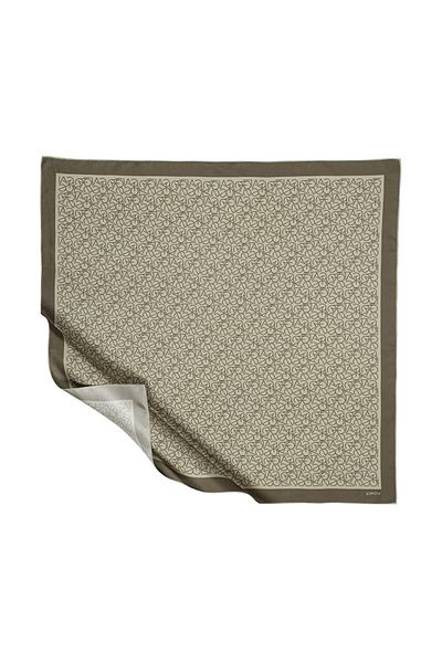 ipekevi Μονόγραμμα Typo Μαντίλι Χακί Tivil Silk
