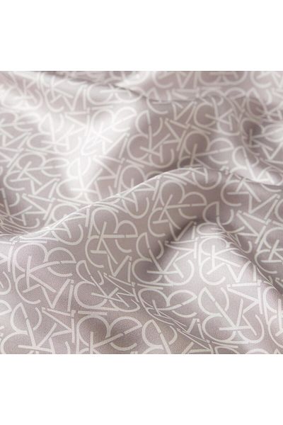 ipekevi Μεταξωτό μαντήλι Twill - Typo Monogram - Ασημί