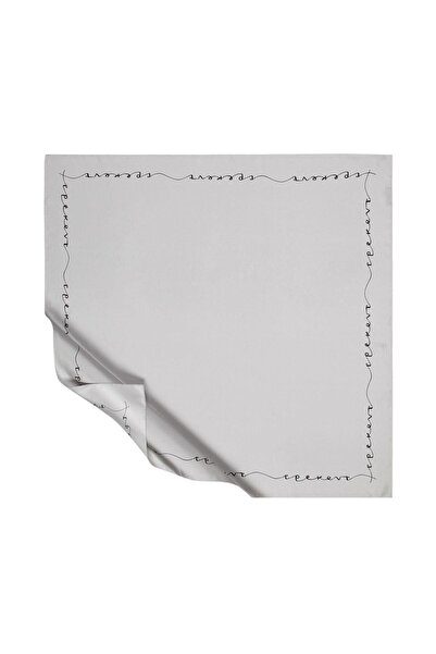 ipekevi Μεταξωτό μαντίλι Twill - Signature - Ασημί Μαύρο