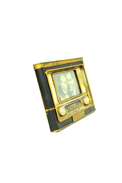 LiderGlobal Decorative Metal Frame Radio Vintage Decorative Home Office Gift