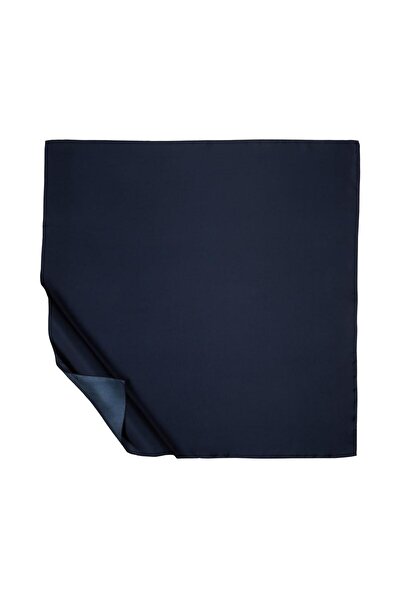 ipekevi Eșarfă din mătase twill simplă - bleumarin