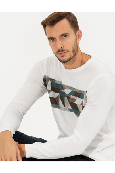 Pierre Cardin سترة تريكو برقبة دائرية وقصة ضيقة من إكرو 50261161-VR019