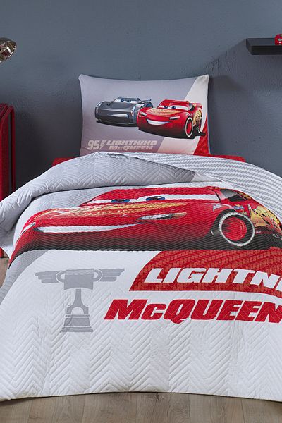 Özdilek Cars Piston Cup Single Disney Licensed Elastic Fitted Bed Sheet Quilted Children's Duvet Cover T