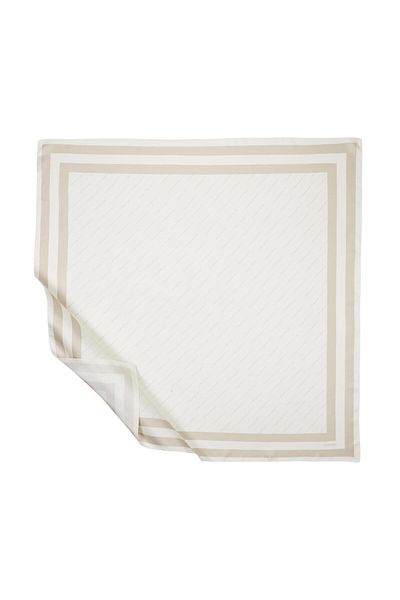 ipekevi Μεταξωτό μαντήλι Tivil με ριγέ Signature Light Cream