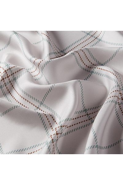 ipekevi Φουλάρι Highlander με καρό σχέδιο Silk House Twill - Mink