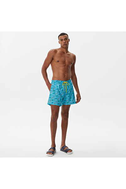 Nautica Erkek Mavi Baskılı Deniz Şortu