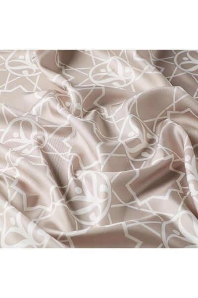 ipekevi Μεταξωτό μαντίλι Twill - Σελτζούκικο μονόγραμμα - Ανοιχτή πέτρα