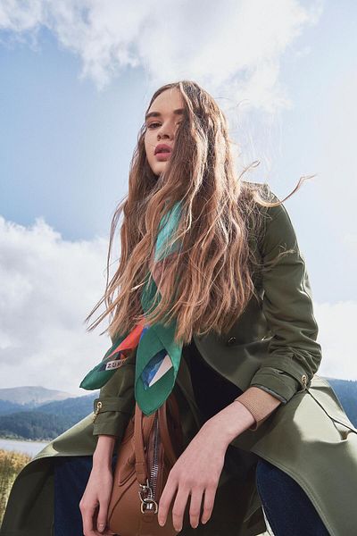 Zühre Chain and Belt Detailed Khaki Trench Coat 12615