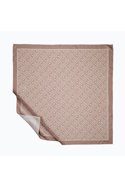 ipekevi İpekevi Twill Μεταξωτό Κασκόλ - Typo Monogram - Mink