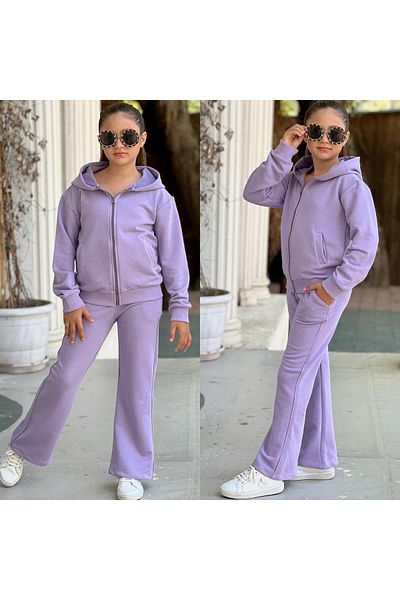 KOKOŞ BEBEK Hooded Tracksuit Set for Girls