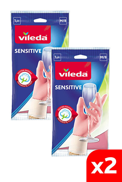 Vileda Sensitive Medium Size Dish Gloves - 2 Pack