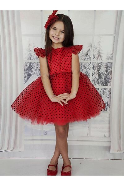KOKOŞ BEBEK Kokoş Special Flock Printed Dress with Dream Tulle Buckle