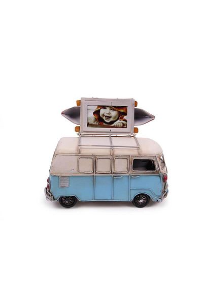 LiderGlobal Decorative Metal Minibus Gift with Frame and Moneybox