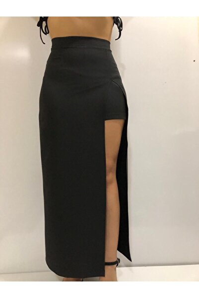 AL&SU BUTİK fustă lungă, scurtă, cu despicatură în față