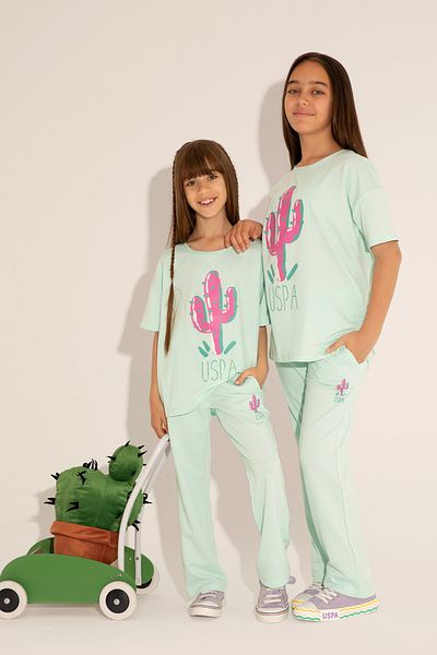 U.S. Polo Assn. Girl's Water Green Sweatpants 50263516 -Vr083