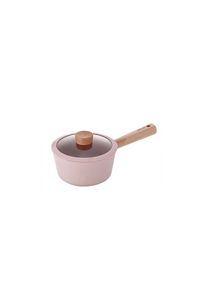 Prima Nova Pink Blossom 18cm Aluminum Cast Sauce Pot with Glass Lid