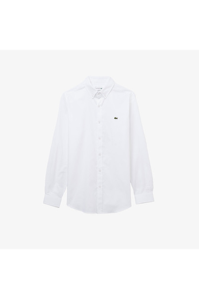 Lacoste Erkek Slim Fit Düğmeli Yaka Beyaz Gömlek
