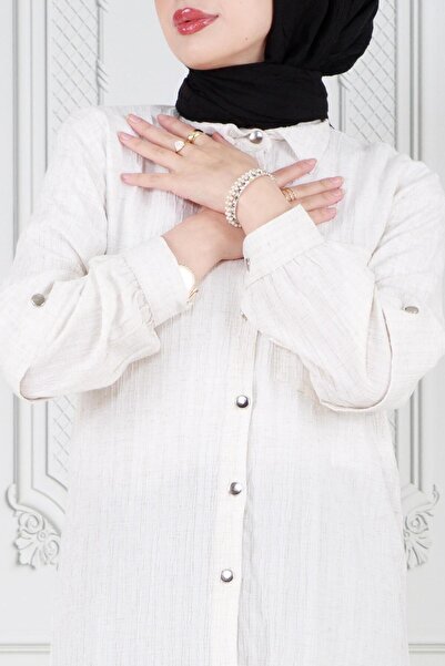 Sevitli White Tunic - Sleeve Layered Detail