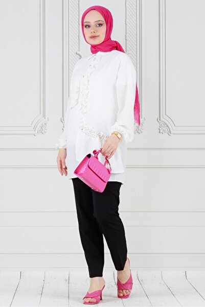 Sevitli White Ruffle Princess Tunic
