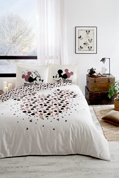 Özdilek Set de lenjerie de pat cu cearșaf elastic cu licență Disney Mickey & ...