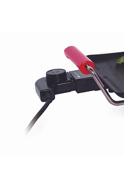 DOTS Electric Grill, 47 X 27 Cm, Non-Stick Grilling Plate, Detachable Thermostat - 2000 Watt - Black