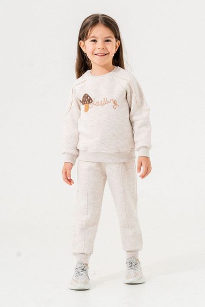 HAUSEkids طقم بدلة رياضية للفتيات بعمر 6-9 سنوات - شكل الفطر، لاتيه