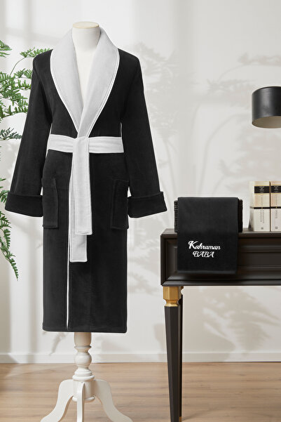 Özdilek Βελούδινο Σετ Ανδρικό Μπουρνούζι - Hero Dad Embroidered