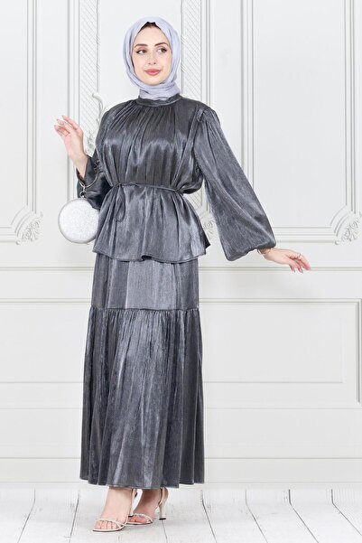 Sevitli Lara Σετ δύο τεμαχίων με μπαλόνι μανίκι και φούστα - Anthracite